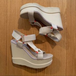 White and neon platforms